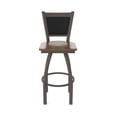 thumbnail image 5 of 870 Hadleigh 30" Swivel Bar Stool with Bronze Finish and Dark Maple Seat and Black Vinyl Back, 5 of 5