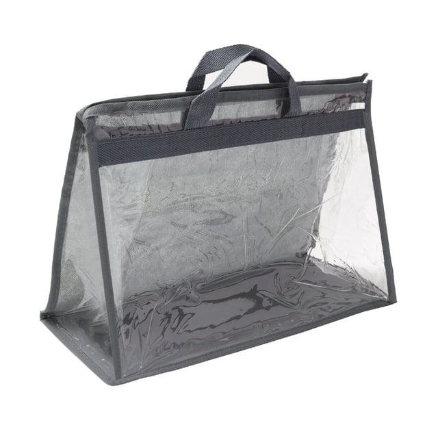 Unique Bargains Handbag Dust Bags, M Size PVC Dustproof Transparent Purse Protector, Gray