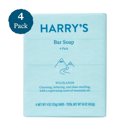 Harry's Cleansing Bar Soap for Men, Wildlands, 4 oz, 4 Pack