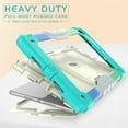 thumbnail image 4 of Dteck Built-in Screen Protector Case for iPad 5th/6th Generation 9.7inch,iPad Air 2/iPad Pro 9.7 inch 2016 Shockproof Silicone+PC Case Kickstand Cover with Shoulder Strap,Colorful/Mint, 4 of 8