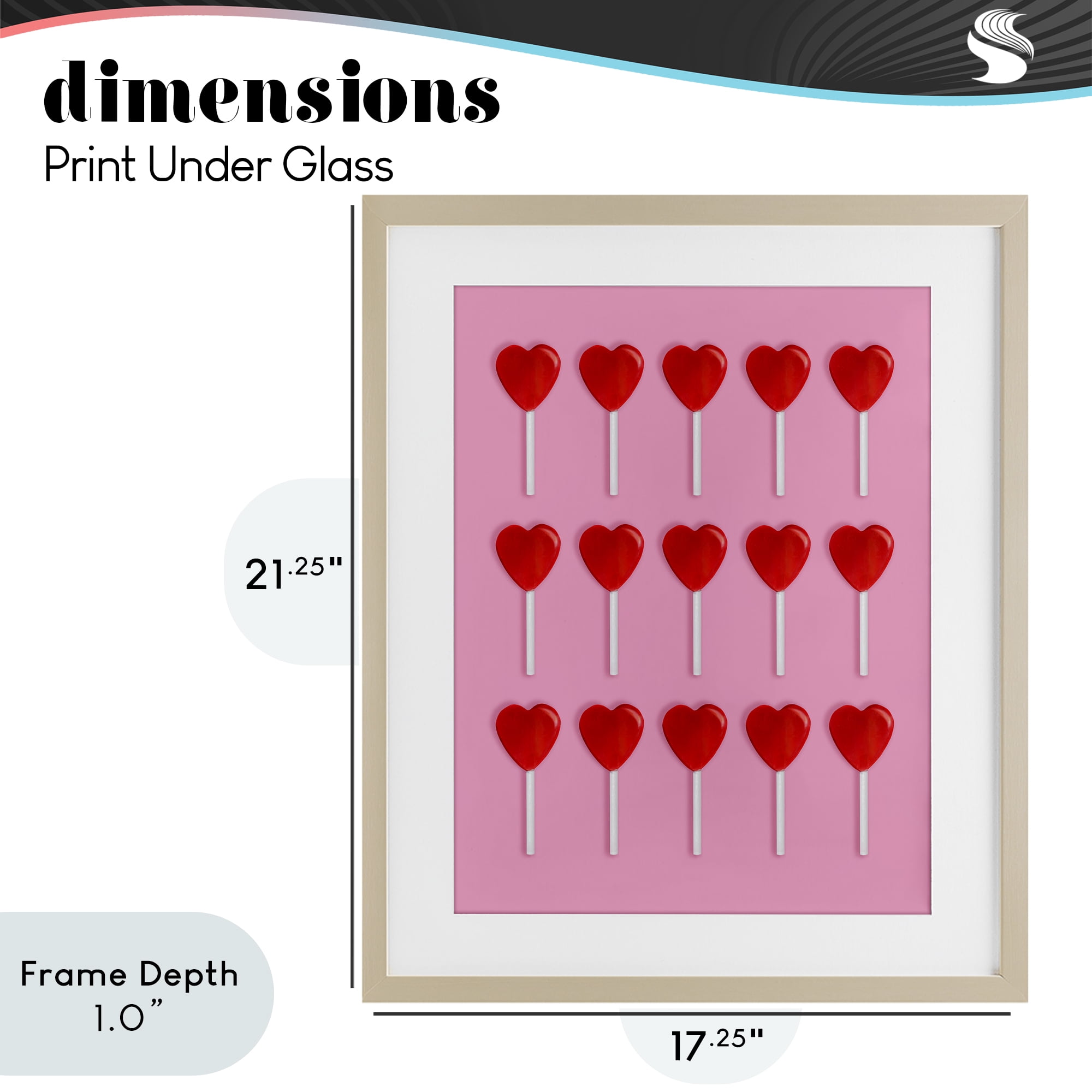 Stupell Industries Heart Lollipops Collection Birch Framed Print Under Glass, design by LISH Creative