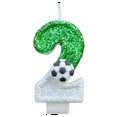 thumbnail image 3 of Football Candles Number 0-9 Green Sparkles Birthday Creatives Soccer Candle for Boy Party Cake Top Decoration, 3 of 5