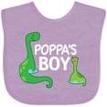 thumbnail image 3 of Inktastic Poppa's Boy Grandson Dinosaur Boys Baby Bib, 3 of 4