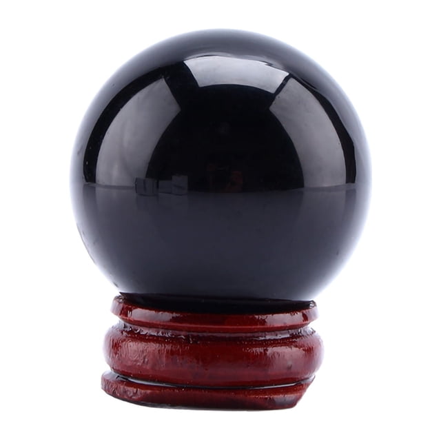 Esfera de bola curativa de cristal de cuarzo negro Natural, rara, asiática, 40mm + soporte
