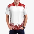 thumbnail image 3 of Balery Winter Christmas Snowflake Printed Men’s Short Sleeve Polo Shirt, Midweight Men's Shirt,Golf Polo shirts -, 3 of 9