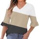 thumbnail image 2 of mfyjkho Tops De Gimnasio Para Mujer, Blusa Informal Con Cuello En V, Mangas Cortas Y Estampado Para Mujer Tops Para Mujer S, 2 of 5
