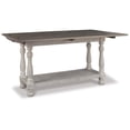 thumbnail image 3 of Signature Design by Ashley Havalance Two Tone Weathered Gray and Vintage White Flip Top Sofa Console Table with Lower Shelf, 3 of 9