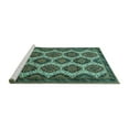 thumbnail image 2 of Ahgly Company Machine Washable Indoor Rectangle Persian Turquoise Blue Traditional Area Rugs, 2' x 5', 2 of 4