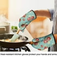 thumbnail image 4 of Cute Oven Mitts,Pioneer Flower Floral Print Pattern Oven Mitt 2-Pack Set,Kitchen Gloves for Oven,Heat Resistant Oven Mitts 7.7"x12", 4 of 7