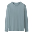 thumbnail image 2 of Fengqque Men's Regular-Fit Long-Sleeve Crewneck T-Shirts thermal Underwear Top Comfortable Pajamas Light Blue XXL, 2 of 5