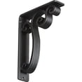 thumbnail image 6 of Ekena Millwork 1 1/2"W x 5 1/2"D x 8"H Avery Wrought Iron Bracket, (Single center brace), Powder Coated Black, 6 of 7