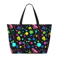thumbnail image 2 of Disketp Geometric 1980s Styled Bolsa de Playa de Gran Capacidad, Bolso Impermeable y a Prueba de Arena para Mujer, Ideal para Playa, Piscina y Natación, 2 of 7