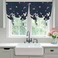 thumbnail image 5 of Tie Up Curtains for Windows Cherry Blossom Crane Valance Adjustable Balloon Curtain Japanese Style Navy Blue Tie Up Shades for Kitchen Living Room Bedroom Privacy Curtain Drape 34x45 Inch, 5 of 9