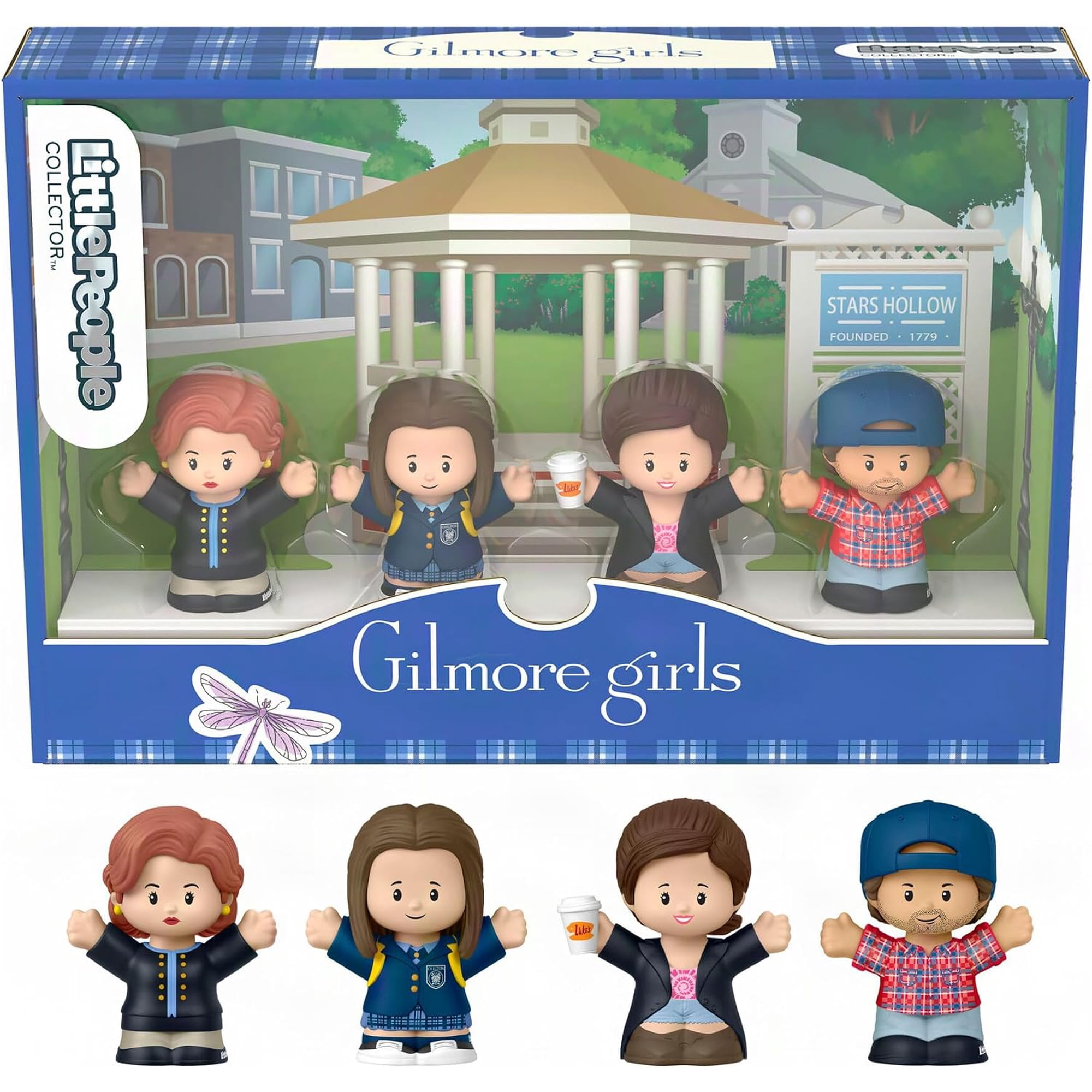 Fisher-Price Little People Collector Gilmore Girls 4 Figure Set Rory Lorelai Emily Luke Collectible