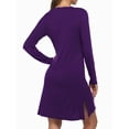 thumbnail image 6 of Avidlove Women's Long Sleeve Nightgowns Sexy Lace V Neck Nightshirt Soft Nightdress Side Slit Sleepwear, 6 of 7
