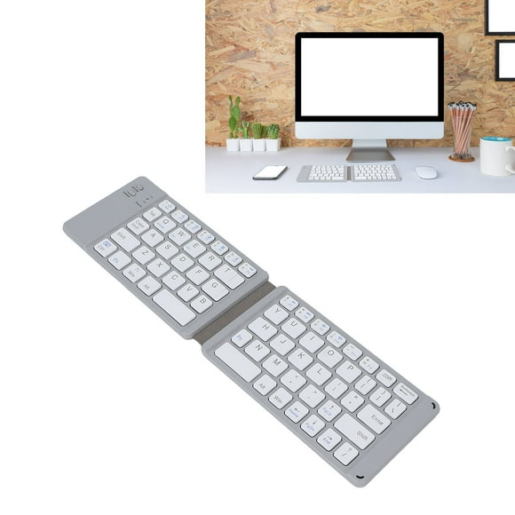 Foldable Keyboard, Portable  Quiet Keys Keyboard, Rechargeable Inbuilt Battery Travel Keyboard, Wide Compatibility, Small Keyboard, for Laptop, Tablet, PC