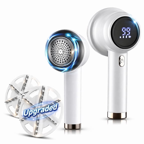 Goldeer Electric Fabric Shaver, Lint Remover for clothes Rechargeable Sweater Defuzzer with 6 Blades, 3 Speeds, LCD Display Portable Pill Remover Perfect for Home, Travel, Gifts