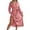 Dusty Pink, variant on Women's Tied Polka Dot Long Sleeve Midi Dress 100% Polyester Sheer Bodice Not Lined Elegant Versatile Day to Night