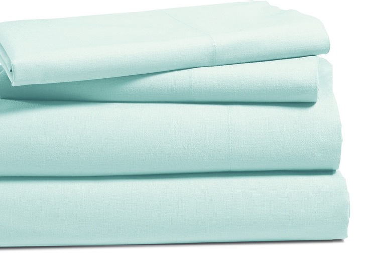 100 Cotton Brushed Percale Soft Peach Finish 4 pc Sheet Set, Queen