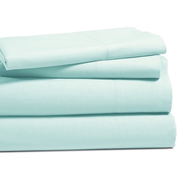 100 Cotton Brushed Percale Soft Peach Finish 4 pc Sheet Set, Queen