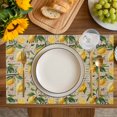 thumbnail image 4 of Yellow Lemon Placemats Set of 4, Brown Vintage Summer Fruit Watercolor Placemats for Dining Table, Place Mats for Kitchen Tabletop, Waterproof Wipeable Dining Table Mats Set, 4 of 9