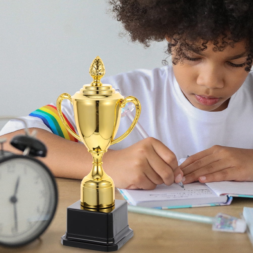HOMEMAXS 2pcs Mini Award Trophies for Student Competitions, Winner Celebration, Bulk Trophy Props, Competition Prize Toys Set