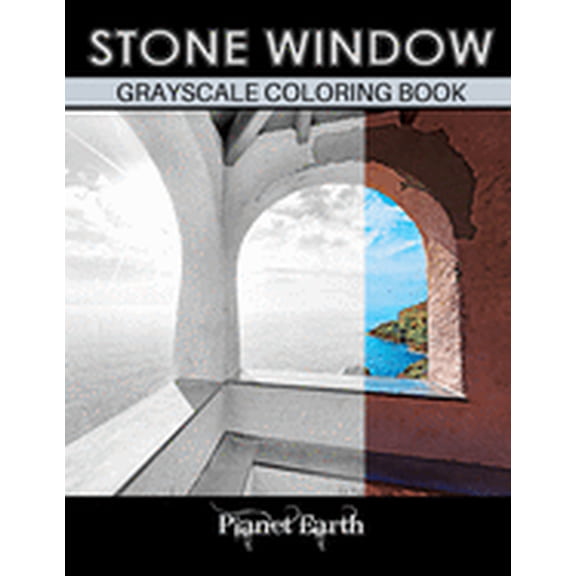 Stone Window Grayscale Coloring Book: Beautiful Images of Windows to the Ocean (Paperback)