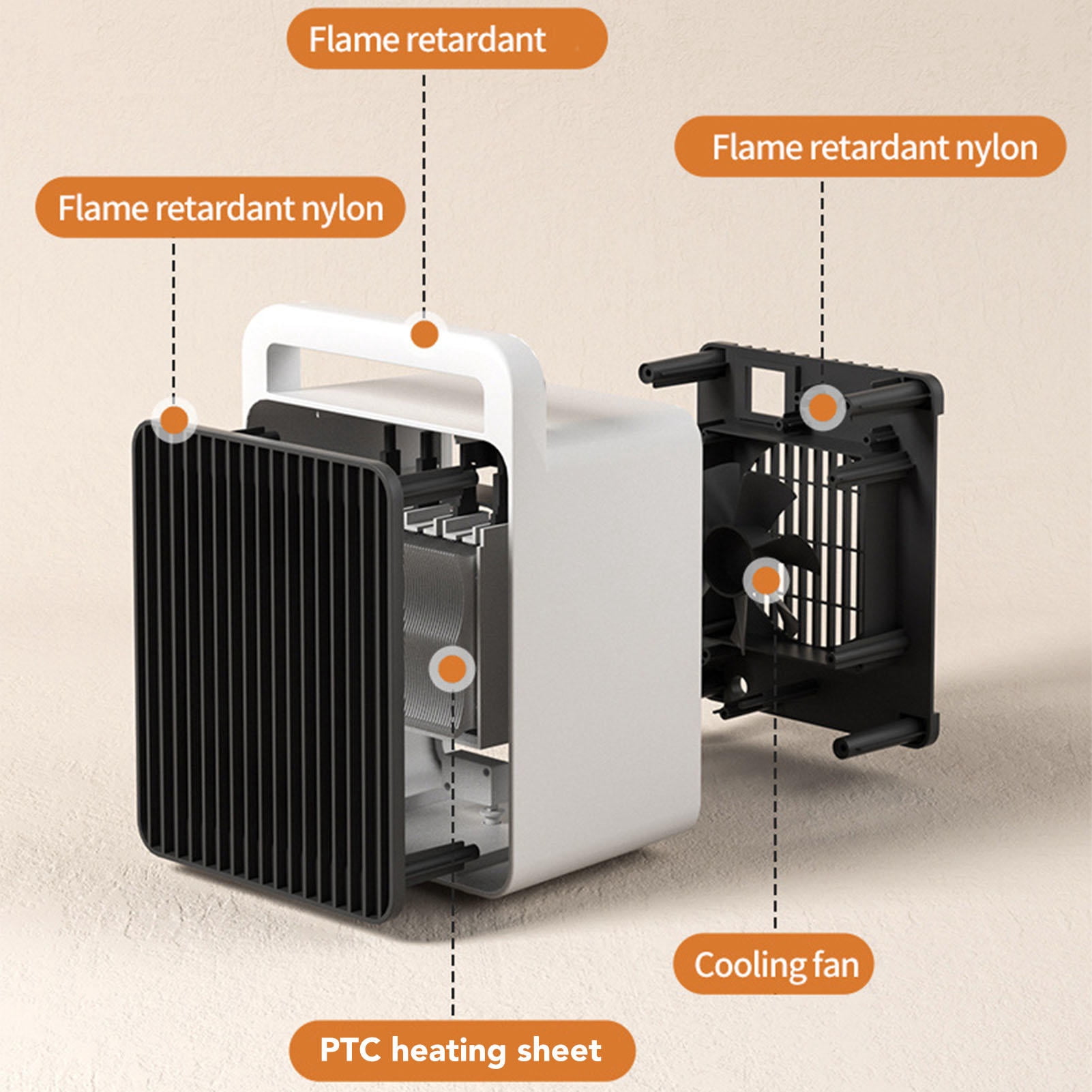 Suodoka Compact Rapid‑Heat Desktop Electric Heater – Energy‑Saving, Portable, Safe, 220V EU Plug, Ideal for Office, Bedroom, Kitchen