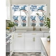 thumbnail image 5 of Happy Father's Day Kitchen Curtains Sets 36 Inch Length with Valance, Blue Gnomes Floral Botanical Swag Valances and Tiers Curtain Set Drapes Swag Curtains for Living Room, Bathroom, Bedroom, Cafe, 5 of 6