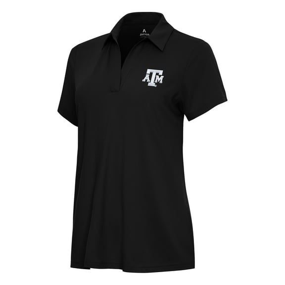 Women's Antigua Black Texas A&M Aggies Era Polo