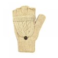 thumbnail image 2 of Winter Knitted Convertible Fingerless Gloves Wool Mittens Warm Mitten Glove for Women and Men, 2 of 7