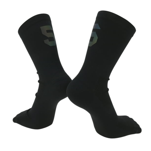 Calcetines de ciclismo Unique Bargains, transpirables, moldeadores, absorbentes de sudor, anti-fricción, negros, tamaño L, 1 par, número 5
