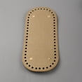 thumbnail image 1 of Oval PU Leather Knitting Crochet Bags Nail Bottom Shaper Pad with Iron Nail for Bag Bottom Accessories Goldenrod 22.3x10.2x0.9cm Hole: 5mm, 1 of 2