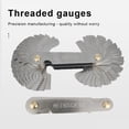 thumbnail image 4 of Riwesomey Profesional plegable 55/60 grados medidor de rosca de acero inoxidable portátil engranaje diente tornillo tuercas pernos medidor de Medidores de medidas dimensionales, 4 of 6