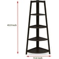 SUGIFT 5 Tier Corner Shelf Stand, Wood Corner Storage Shelf Black