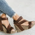 thumbnail image 3 of CAICJ98 Platform Sandals Womens Sandals Arch Support Flip Flops with Wide Strap Comfort Orthotic Walk Thong Style Casual Slipper Indoor and Outdoor Shoes,Brown, 3 of 4