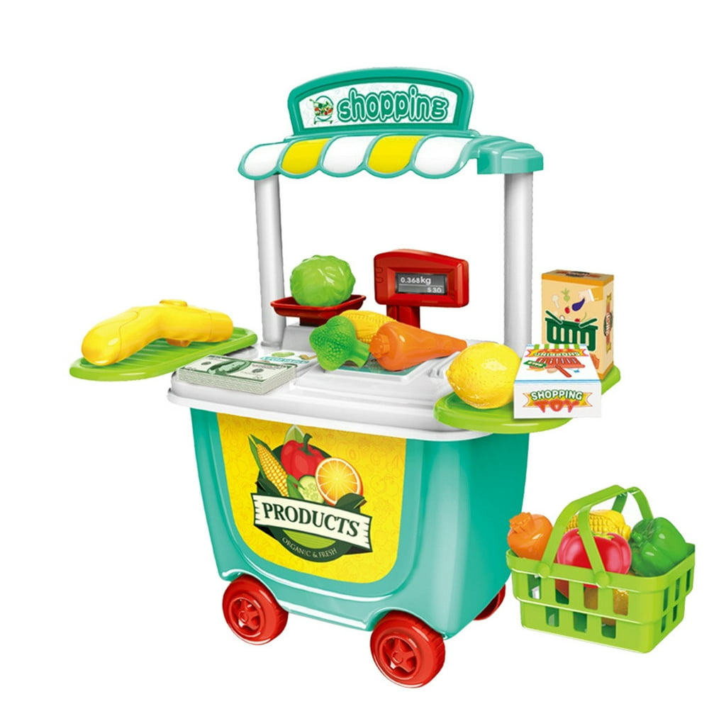 Bowake 29PCS Kids Kitchen Food Toy Set Pretend to Sell Vegetables