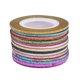 thumbnail image 1 of 14 rollos 2 mm brillante línea de arte de uñas cinta adhesiva para uñas calcomanías de uñas set manicura herramienta de bricolaje para mujer dama (14 colores), 1 of 6
