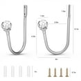 thumbnail image 3 of TSV 2pcs Crystal Curtain Holdbacks, Heavy Duty Metal Drapery Tieback Hooks, Silver, 3 of 6