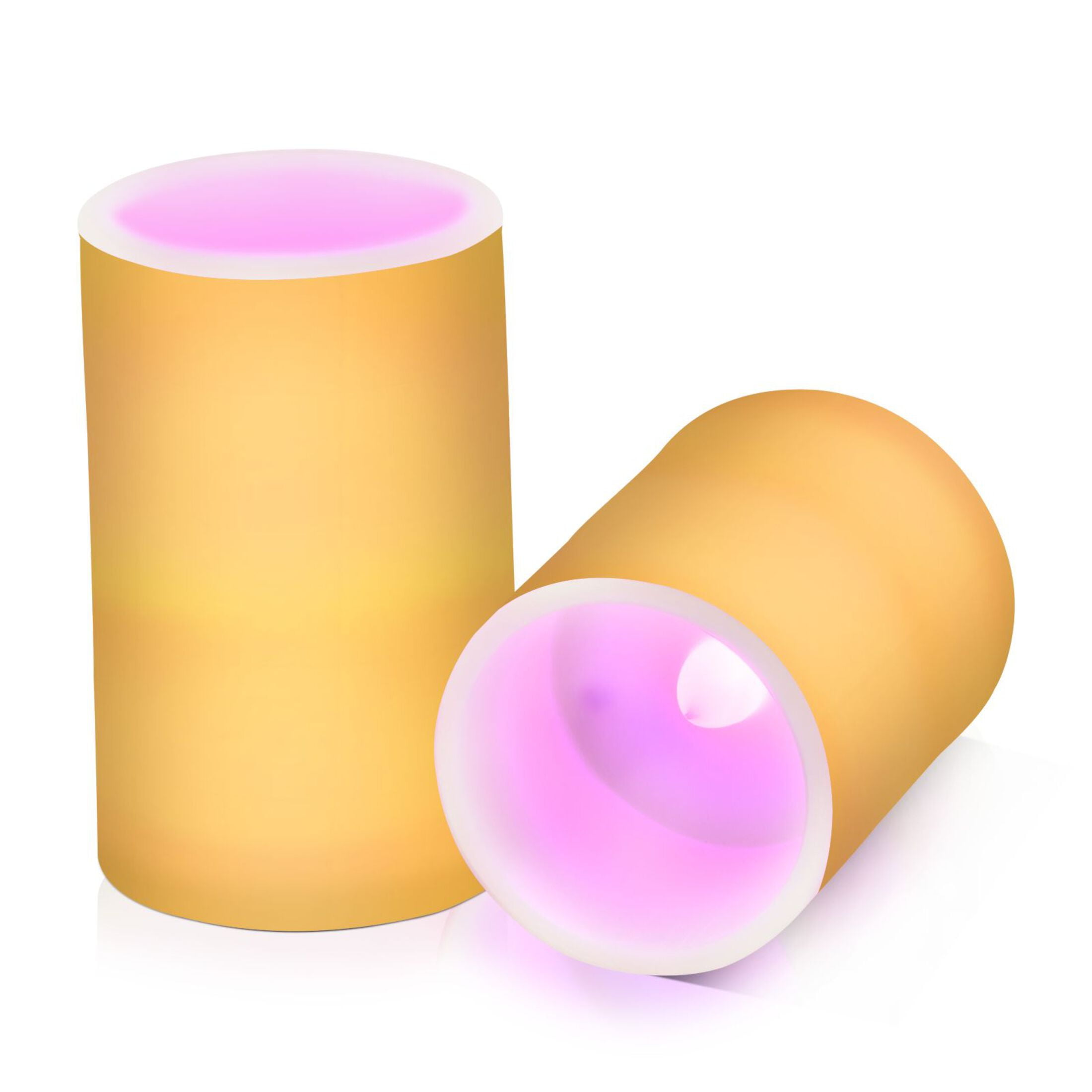 ALAZA Solid Yellow 2 PCs LED Flickering Flameless Candles with Remote Timer Battery Operated Candle