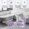 thumbnail image 5 of Purple Morocco Bath Mat 3 Piece Bathroom Rug Set, Rustic Country Smear Street Mottled Art Non Slip Bath Rug Contour Mat and Toilet Lid Cover, Absorbent Shower Mats Soft Bath Rugs and Mats Sets, 5 of 8