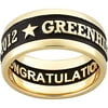 Freestyle, Men's 18kt Gold Plated Enameled Carved Wide Band Class Ring, High School or College Graduation
