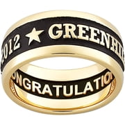 Freestyle, Men's 18kt Gold Plated Enameled Carved Wide Band Class Ring, High School or College Graduation