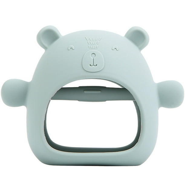 Juguete mordedor para bebés Juguete suave de silicona de grado alimenticio para masticar bebés Anti-caída Forma de oso Mordedor sensorial Calmar el juguete Alivio para la dentición Juguete para las en