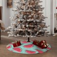 thumbnail image 5 of Daiia Watermelon Drawing Merry Christmas Tree Skirt , Xmas Large Lace-up Tree Skirt, Santa Snowflakes Rustic Home Decorations New Year Party Farmhouse Decor-36", 5 of 7