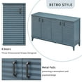 thumbnail image 4 of Vastcury 60" Retro 4 Door Storage Sideboard Cabinet, Buffet with Metal Handles for Kitchen, Living Room, Dining Room, Navy, 4 of 8