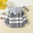 thumbnail image 3 of Generic Kids Jackets Work Fall Boys' Plaid Lapel Brushed Long Sleeve Top for Fashion Casual Cozy Lightweight Breathable Travel Jacket(3-4 Years,Grey), 3 of 8