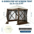thumbnail image 2 of 11.5x11.5 Ft Pop-Up Gazebo Tent with 6 Side Mosquito Netting Height Adjustable Canopy Folding Shelter Includes Carry Bag Wheels for Patio Backyard Lawn Camping Brown, 2 of 7