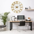 thumbnail image 7 of Sorbus Large Metal Numerical Wall Clock for Living Room Decor (Gold, 24" Diameter), 7 of 7