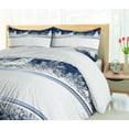 thumbnail image 5 of Ambesonne Christmas Duvet Cover Set, Yule Winter Border, 2-Calking, Dark Blue White, 5 of 7